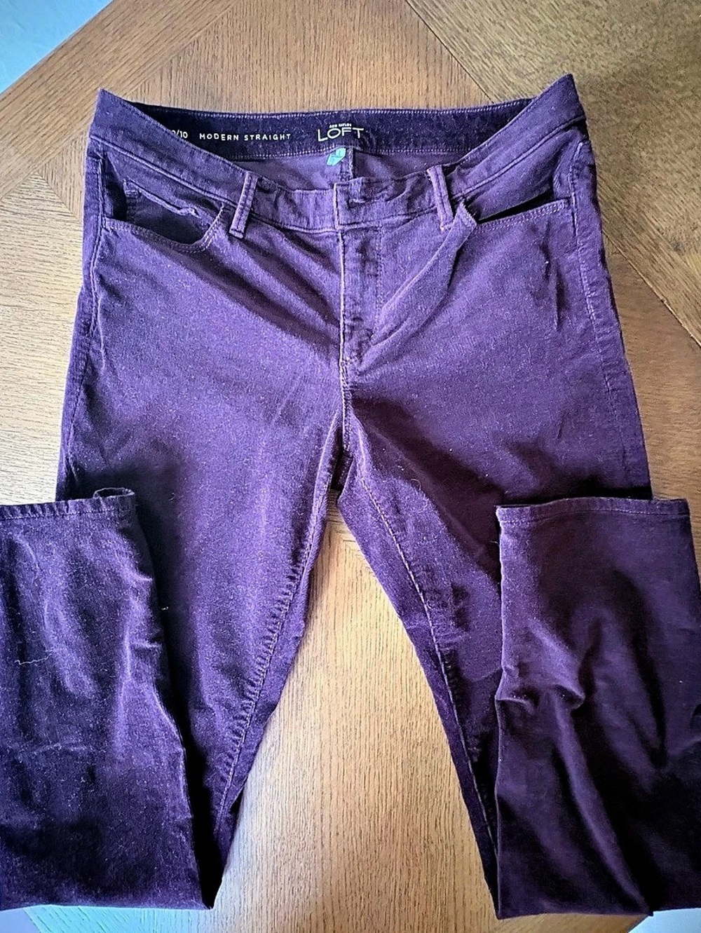 LOFT Modern Straight Purple Straight Leg Pants Size 10